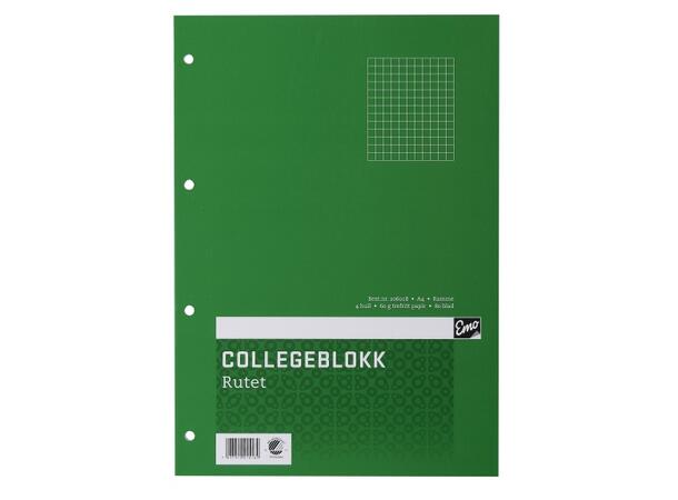 Collegeblokk A4 Rut. 80 blad  (2) Miljømerket 